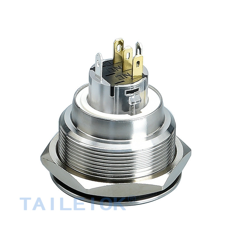 30mm 3/5 Pin Stainless Steel Waterproof Push Button Switch
